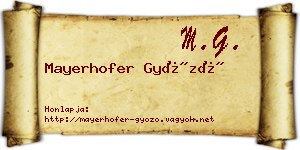 Mayerhofer Győző névjegykártya